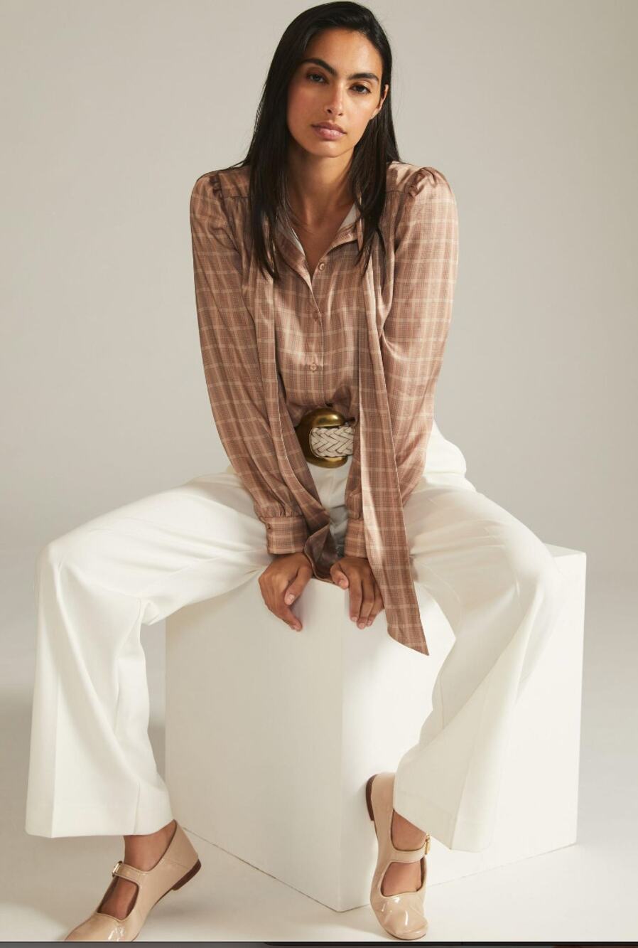 Mare Mare x Anthropologie Plaid Blouse